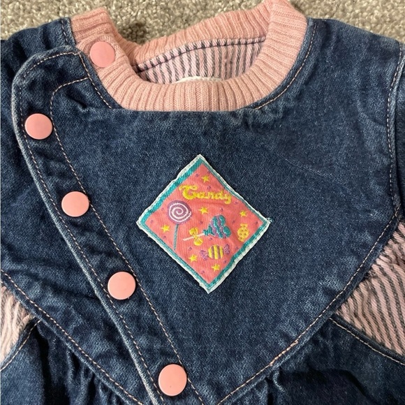 Vintage Bon Jour kids denim romper size 24 months - Picture 5 of 8